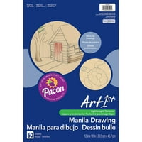 500 Sheets//Pack Pacon 4118 Cream Manila Drawing Paper Economy 50-lb 18 x 24